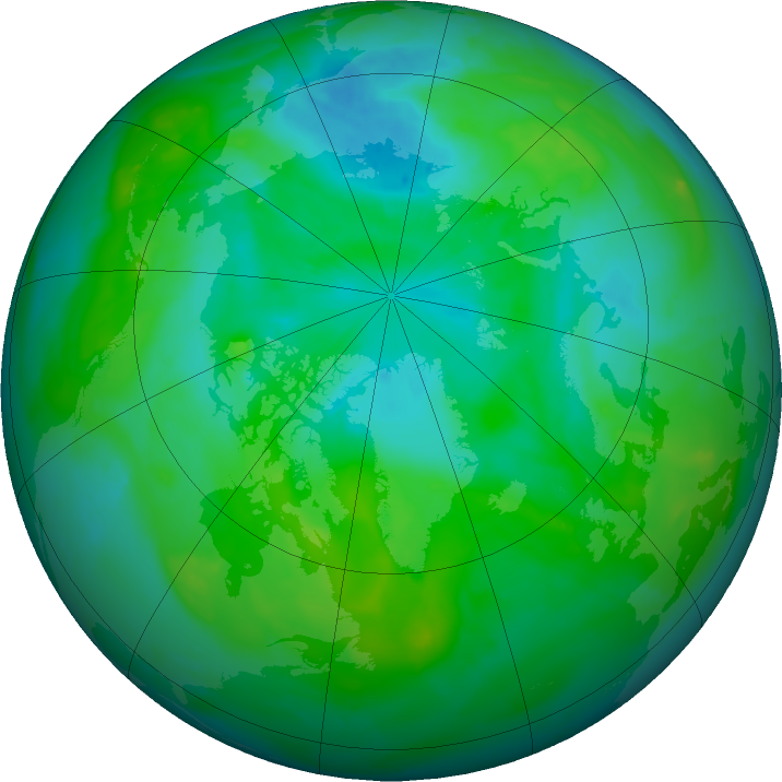 Arctic ozone map for 25 July 2011